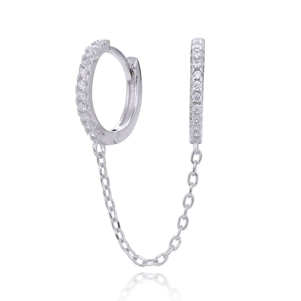 Damen Ohrhänger mit hochwertigem Zirkonbesatz und eleganter Kettenverbindung Shop Nory