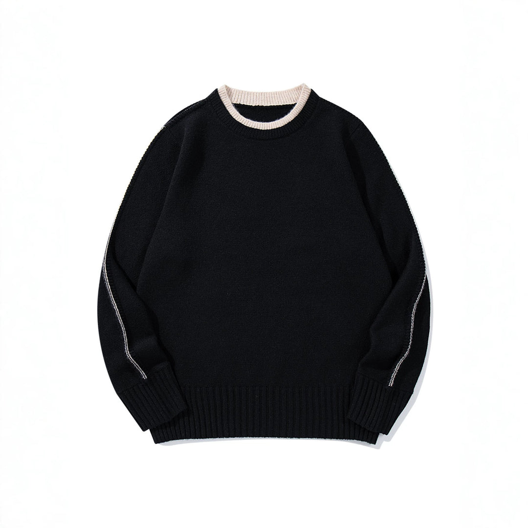 Unisex Feinstrick Rundhalspullover mit breitem Rippenbund und überschnittener Schulter Shop Nory