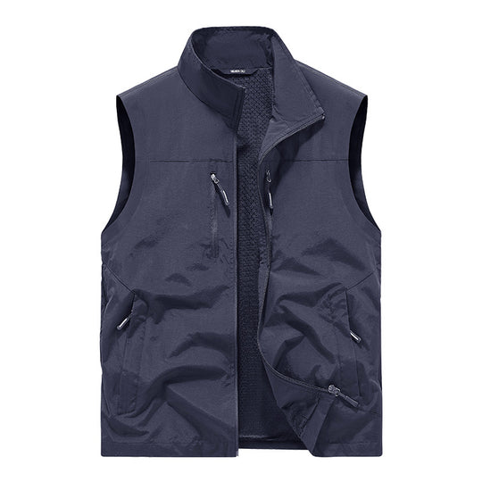 Herren Leichte Outdoorweste mit Mesh-Innenfutter und Multifunktionstaschen Shop Nory