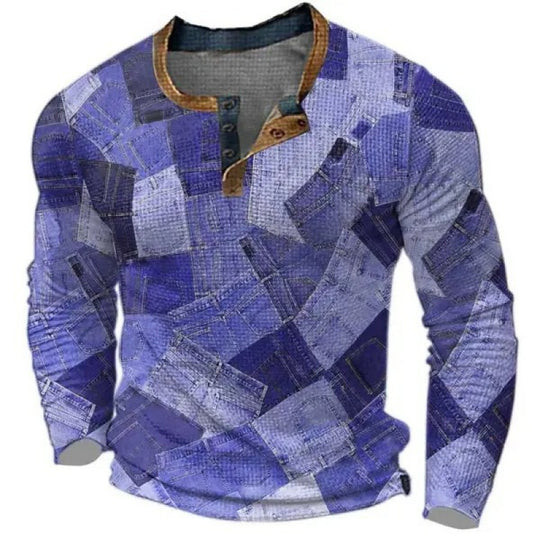 Herren Sportliches Langarmshirt mit Knopfleiste Shop Nory