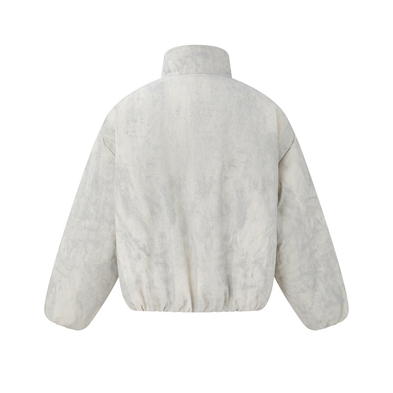 Unisex Kurz geschnittene wattierte Oversize-Bomberjacke mit Stehkragen und Brustklappen Shop Nory
