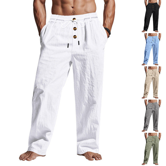 Herren lässige Freizeithose mit verstellbarem Kordelzug und praktischen Seitentaschen