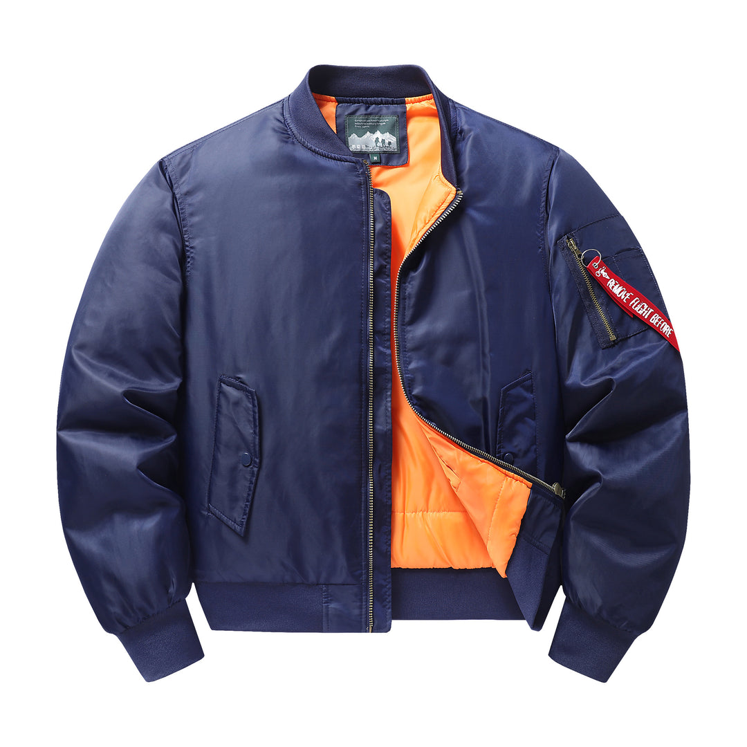 Herren Flieger-Bomberjacke mit kontrastfutter winddichtem Shell und Ärmel-Utilitytasche Shop Nory