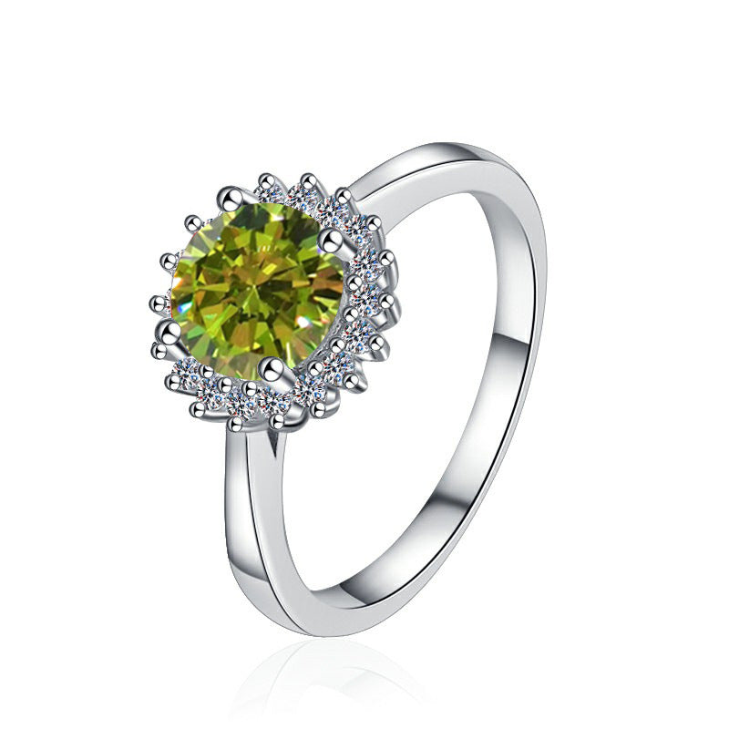 Damenring mit elegantem facettiertem Hauptstein und funkelndem Zirkonia-Besatz Shop Nory