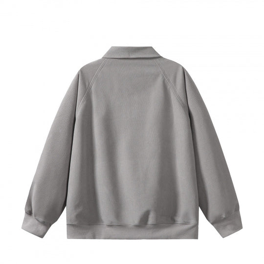 Unisex Oversize Halbzip-Sweatshirt mit Polokragen, Waffelstruktur und Kängurutasche Shop Nory