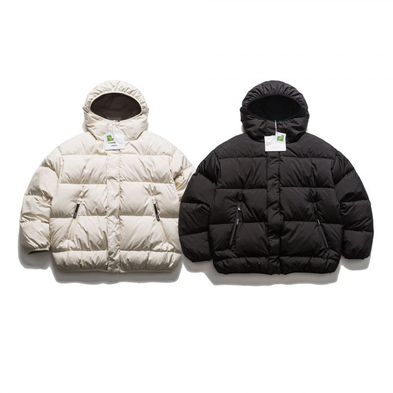 Unisex Kurze Boxy‑Pufferjacke mit voluminöser Kapuze, verdeckter Frontblende und Reißverschlusstaschen Shop Nory