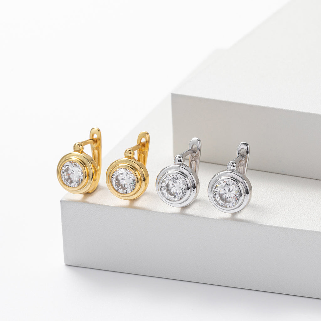 Damen Ohrhänger mit hochwertigem Zirkon und eleganter Goldbeschichtung Shop Nory