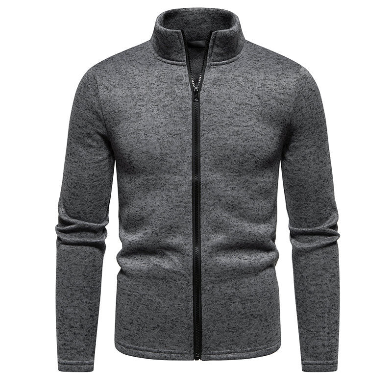 Herren Fleecejacke mit hoher Stehkragen und durchgehendem Reißverschluss