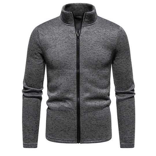 Herren Fleecejacke mit hoher Stehkragen und durchgehendem Reißverschluss