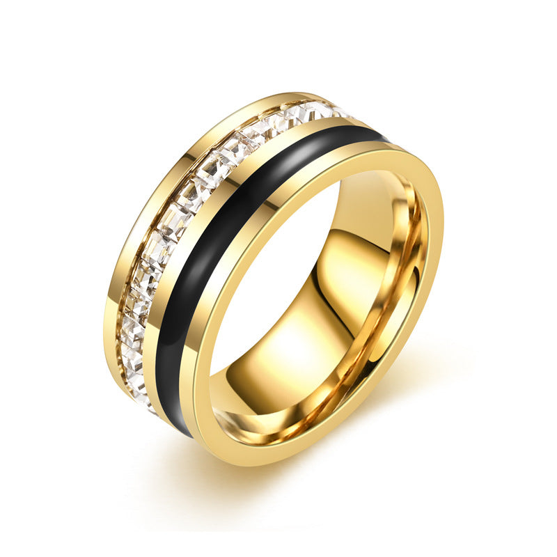 Herren Ring mit edler schwarzer Keramikeinlage und glitzerndem Zirkonia-Besatz Shop Nory