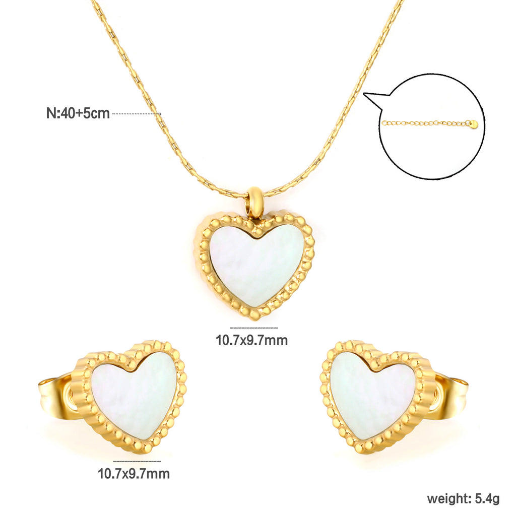 Damen Schmuckset mit Muschel-Anhänger und Perlenakzenten Shop Nory