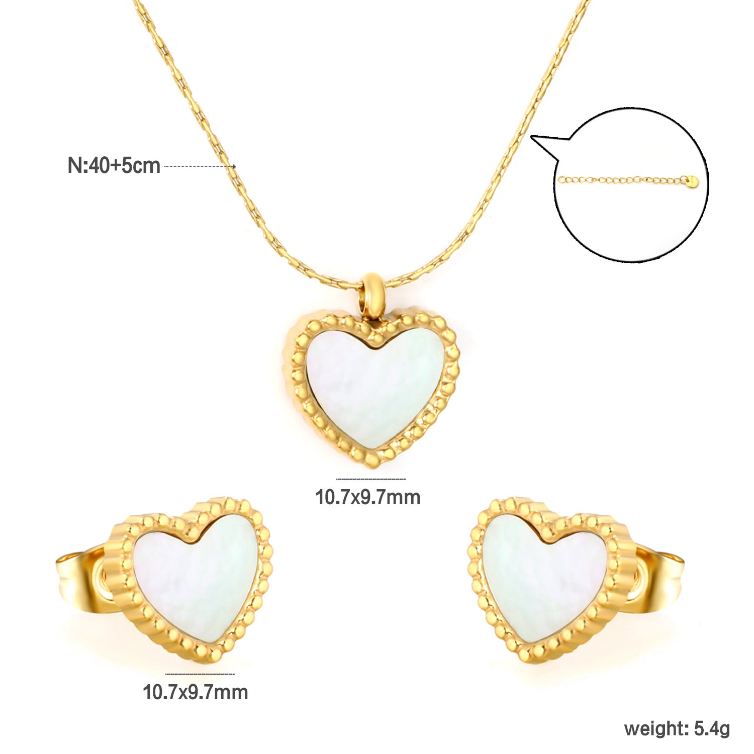 Damen Schmuckset mit Muschel-Anhänger und Perlenakzenten Shop Nory