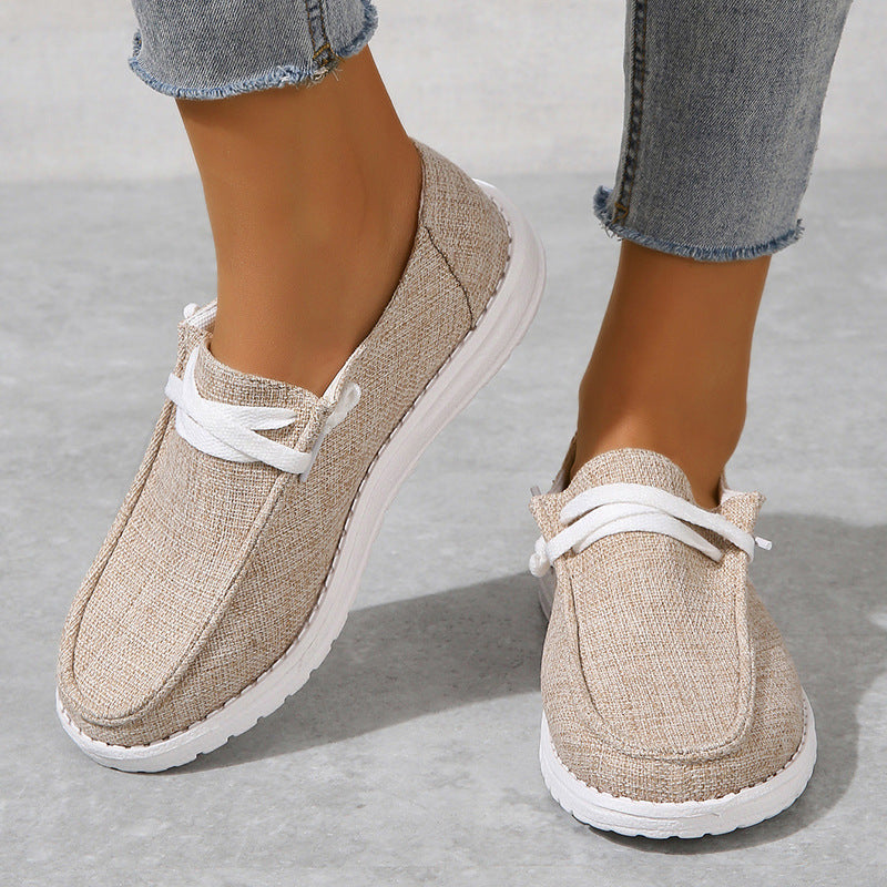 Damen bequeme Slip-On Freizeitschuhe mit leichtem Obermaterial Shopnory