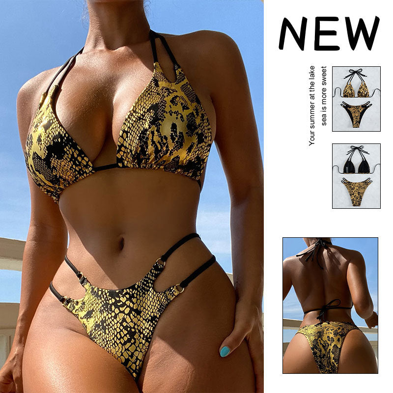 Damen Triangel-Bikini mit innovativem Schlitzdesign