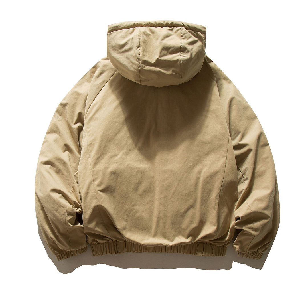 Unisex Oversized wattierte Kapuzenjacke mit elastischem Saum und verdeckten Taschen Shop Nory