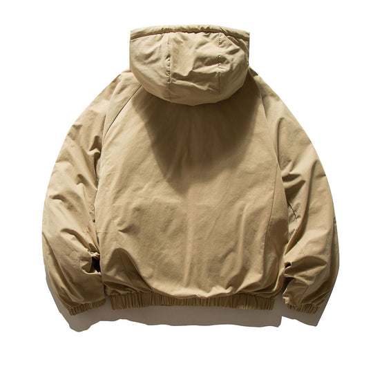 Unisex Oversized wattierte Kapuzenjacke mit elastischem Saum und verdeckten Taschen Shop Nory