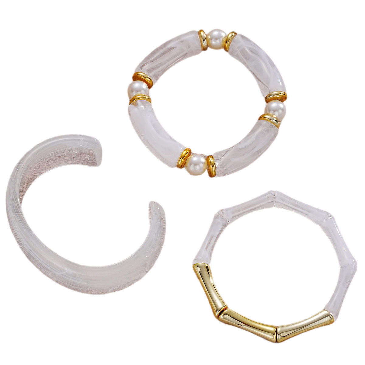 Damen Armreifen-Set aus hochwertigem Metall mit einzigartigen Oberflächenstruktur Shop Nory