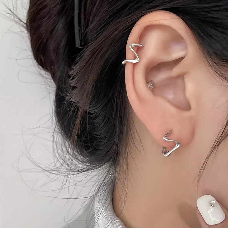 Damen Wellenförmige Ohrstecker aus hochwertigem Edelstahl Shop Nory
