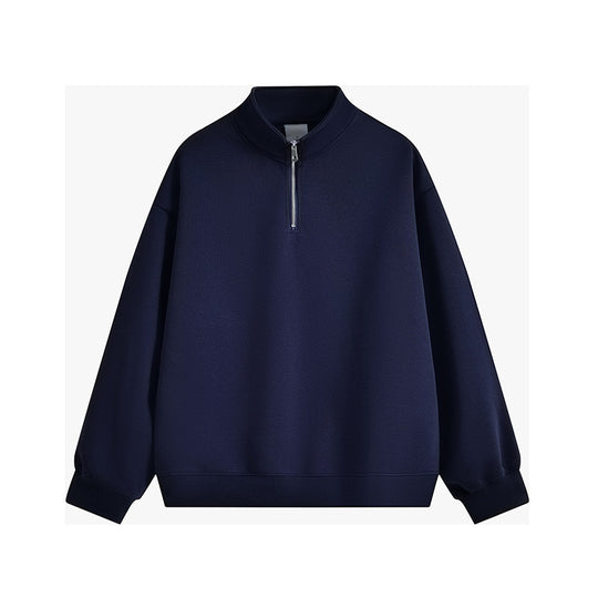 Unisex oversized Halbzip-Sweatshirt mit Stehkragen, Rippbündchen und weichem Fleece-Innenfutter Shop Nory