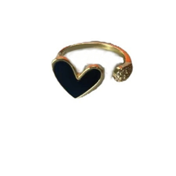 Damen Offener Ring mit herzförmigem Design und funkelnden Akzenten Shop Nory