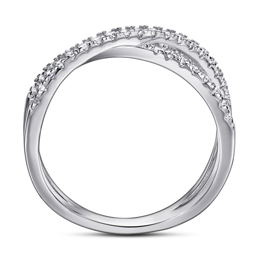 Damen Doppelring mit funkelndem Zirkonia-Besatz Shop Nory