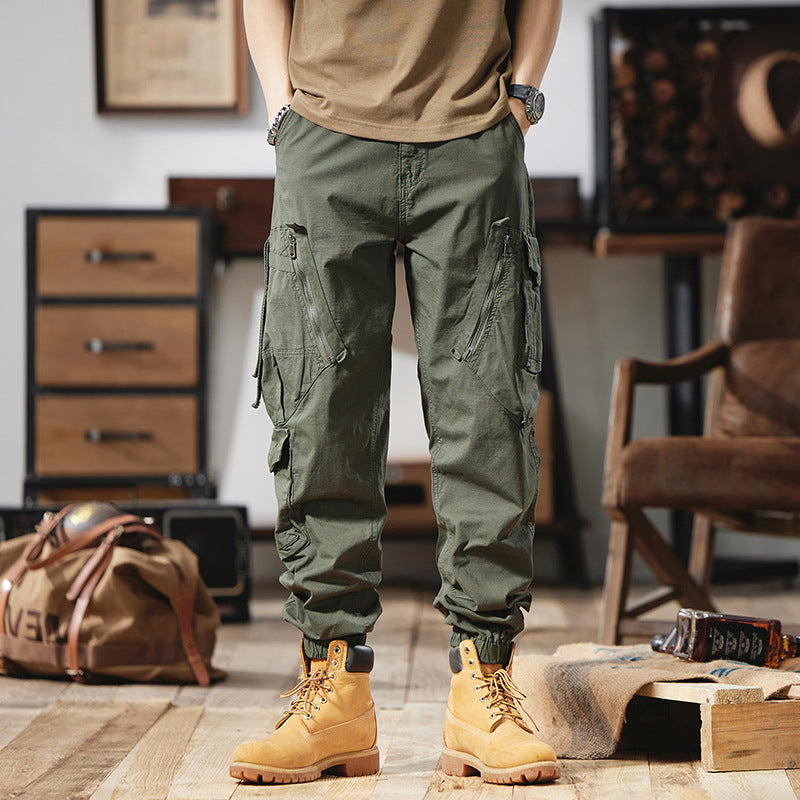 Herren Multitaschen-Cargohose mit Reißverschlusstaschen und elastischem Beinabschluss Shop Nory