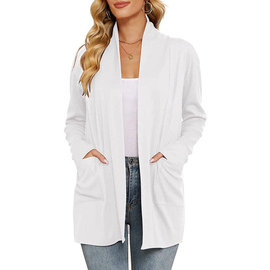 Damen lässiger Longcardigan mit Taschen