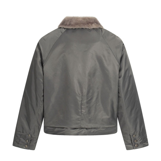 Damen Kurz geschnittener gesteppter Blouson mit Webpelzkragen Shop Nory