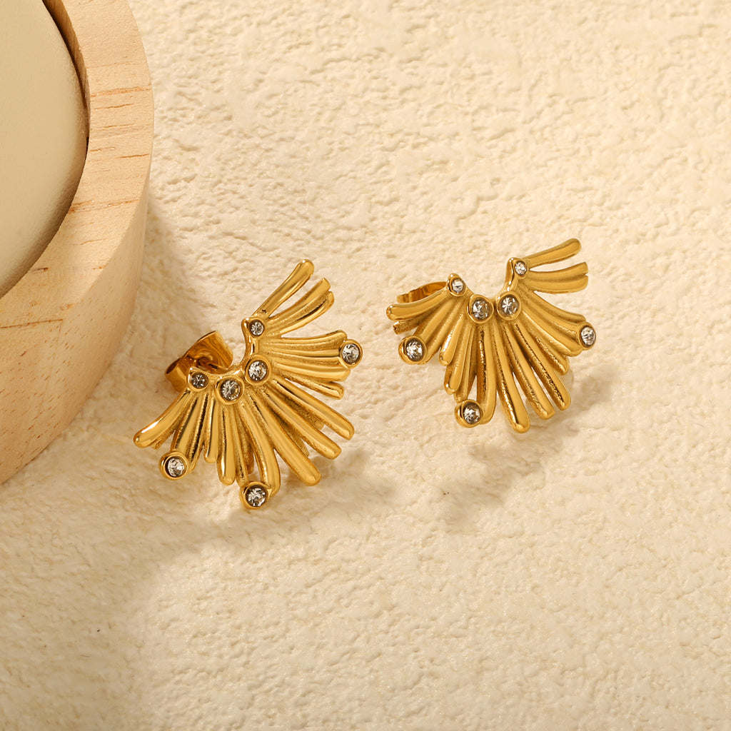 Damen Hängende Ohrstecker mit ovalem Tigerauge und elegantem goldfarbenem Rahmen Shop Nory