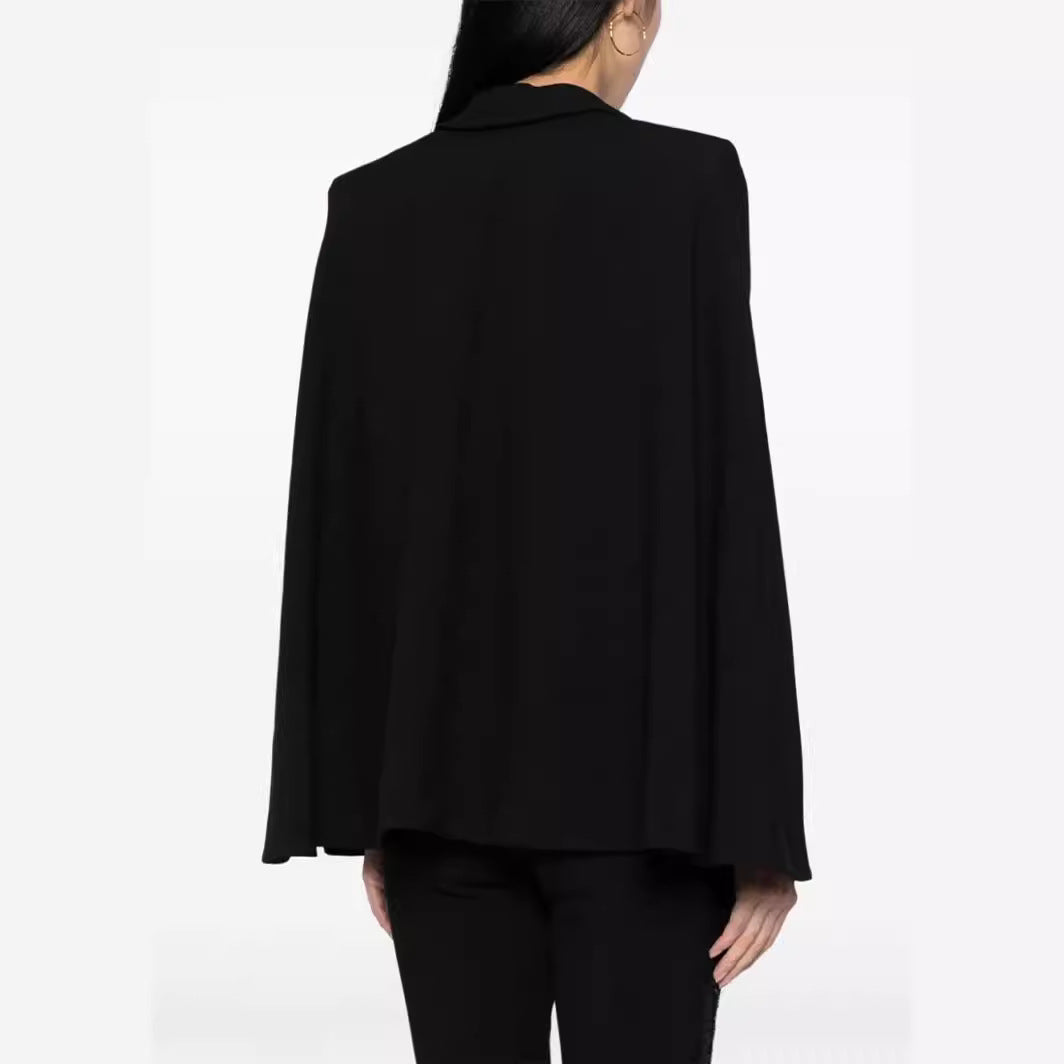 Damen Zweiteiliges Abendliches Blazer-Set mit Cape-Ärmeln und ausgestellten Marlene-Hosen Shop Nory