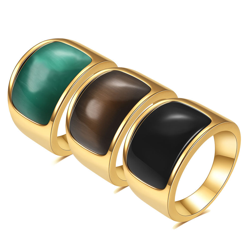 Damen Ring mit kunstvollem grünem Edelstein und elegantem Goldfinish Shop Nory