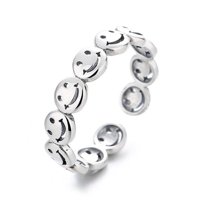 Damen Ring mit fröhlichem Smileymotiv Shop Nory