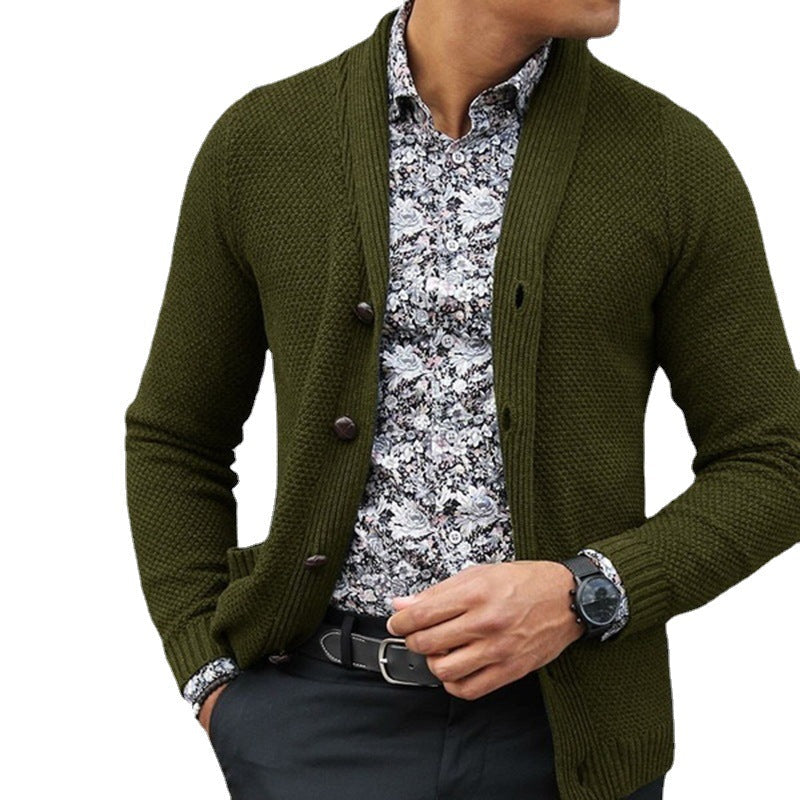 Herren Strickjacke mit strukturiertem Muster und eleganten Knopfdetails
