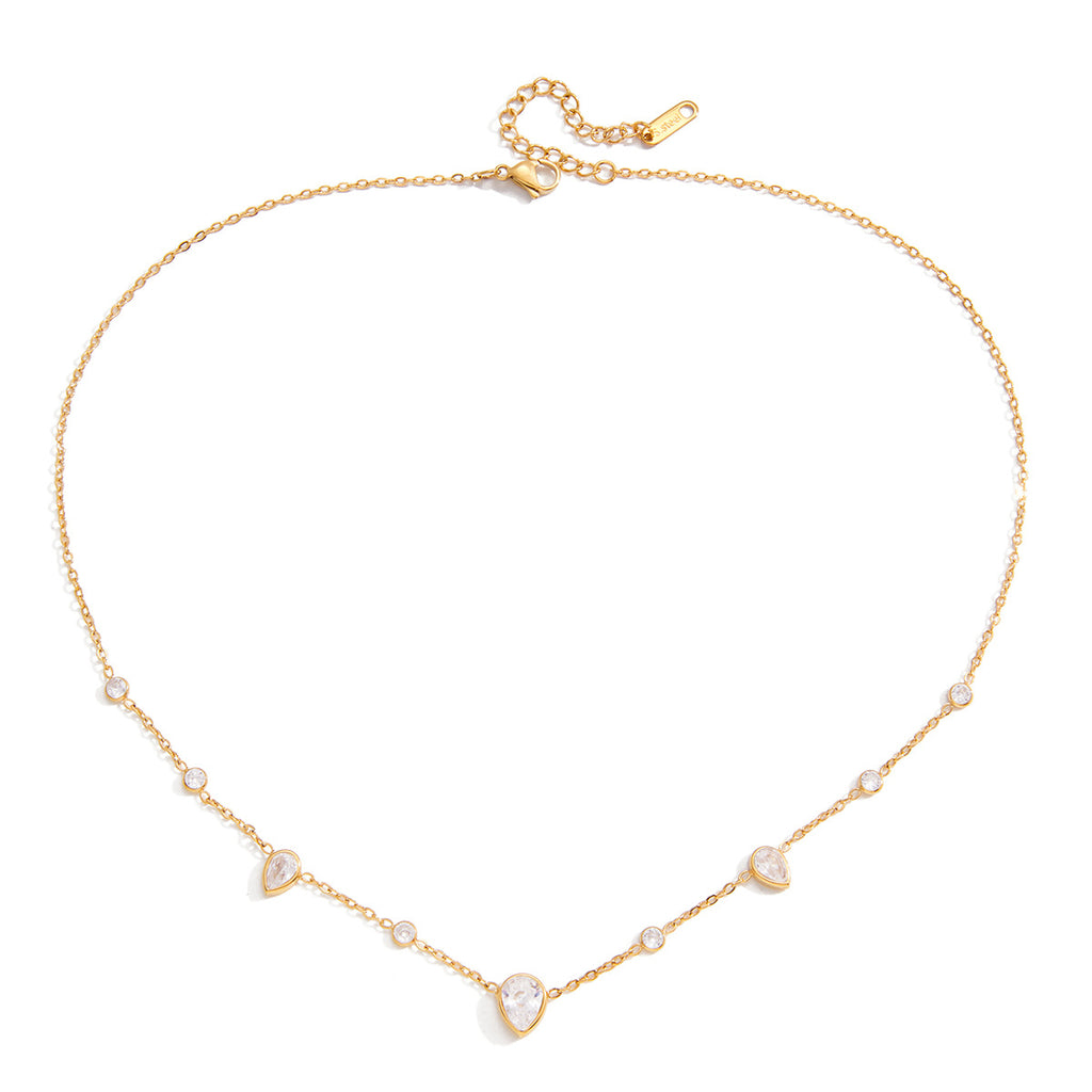 Damen Halskette mit elegantem zauberhaften Kristall-Design und wasserfester Edelstahlverarbeitung Shop Nory