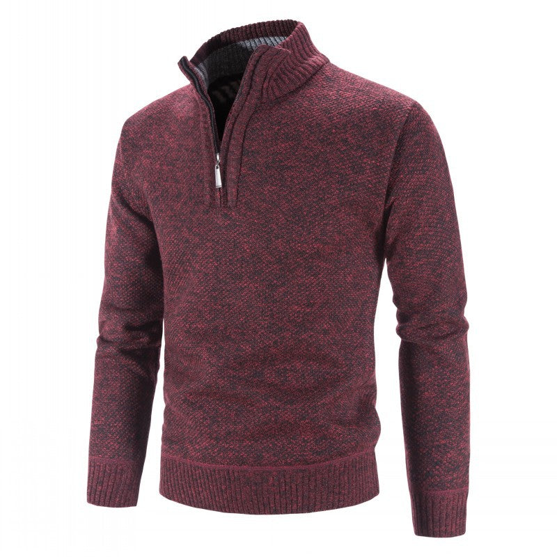 Herren nan Strickpullover mit Halbzip, hohem Stehkragen und strukturierter Waffelstrick-Optik Shop Nory
