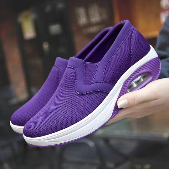 Damen Gestrickte Slip-On-Walking-Sneaker mit sichtbarer Luftkapsel und ergonomischer Plateausohle Shop Nory
