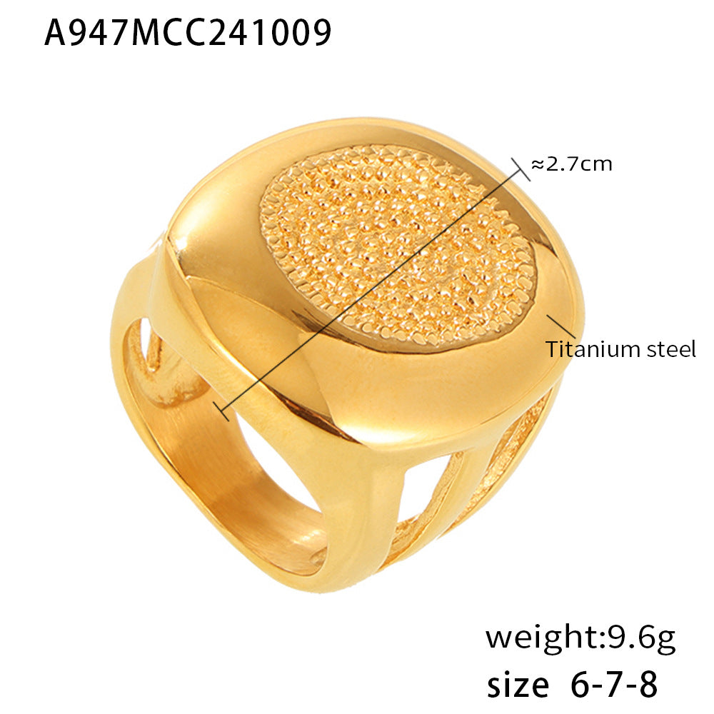 Damen Titanstahlring mit luxuriösem Goldfinish und strukturiertem Design Shop Nory