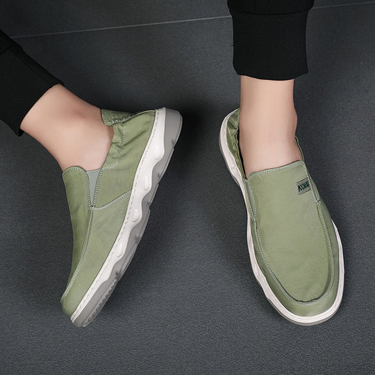 Herren elastischer Nubukoptik-Slipper mit gepolstertem Fersenrand und stoßdämpfender Wellenlaufsohle Shop Nory