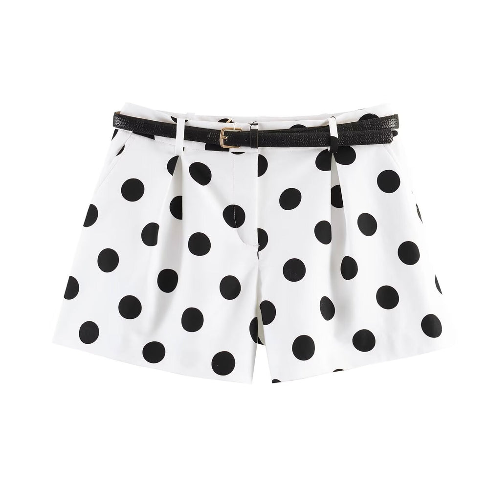 Damen High-Waist Shorts mit elegantem Faltenwurf und schmalem Gürtel