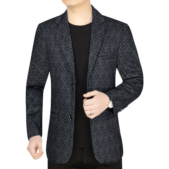 Herren Jacquard-Sakko mit geometrischer Struktur und teilgefüttertem Innenfutter Shop Nory