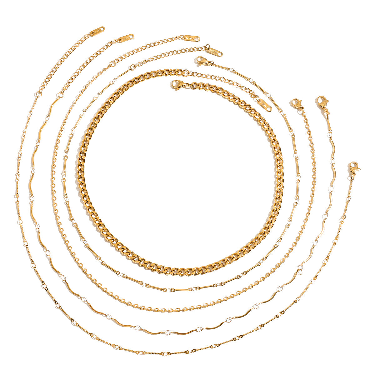 Damen Halskette aus hypoallergenem Edelstahl mit eleganten Wellenmotiven Shop Nory