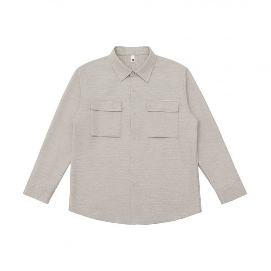 Unisex Overshirt aus strukturierter Strickmischung mit aufgesetzten Klappentaschen Shop Nory