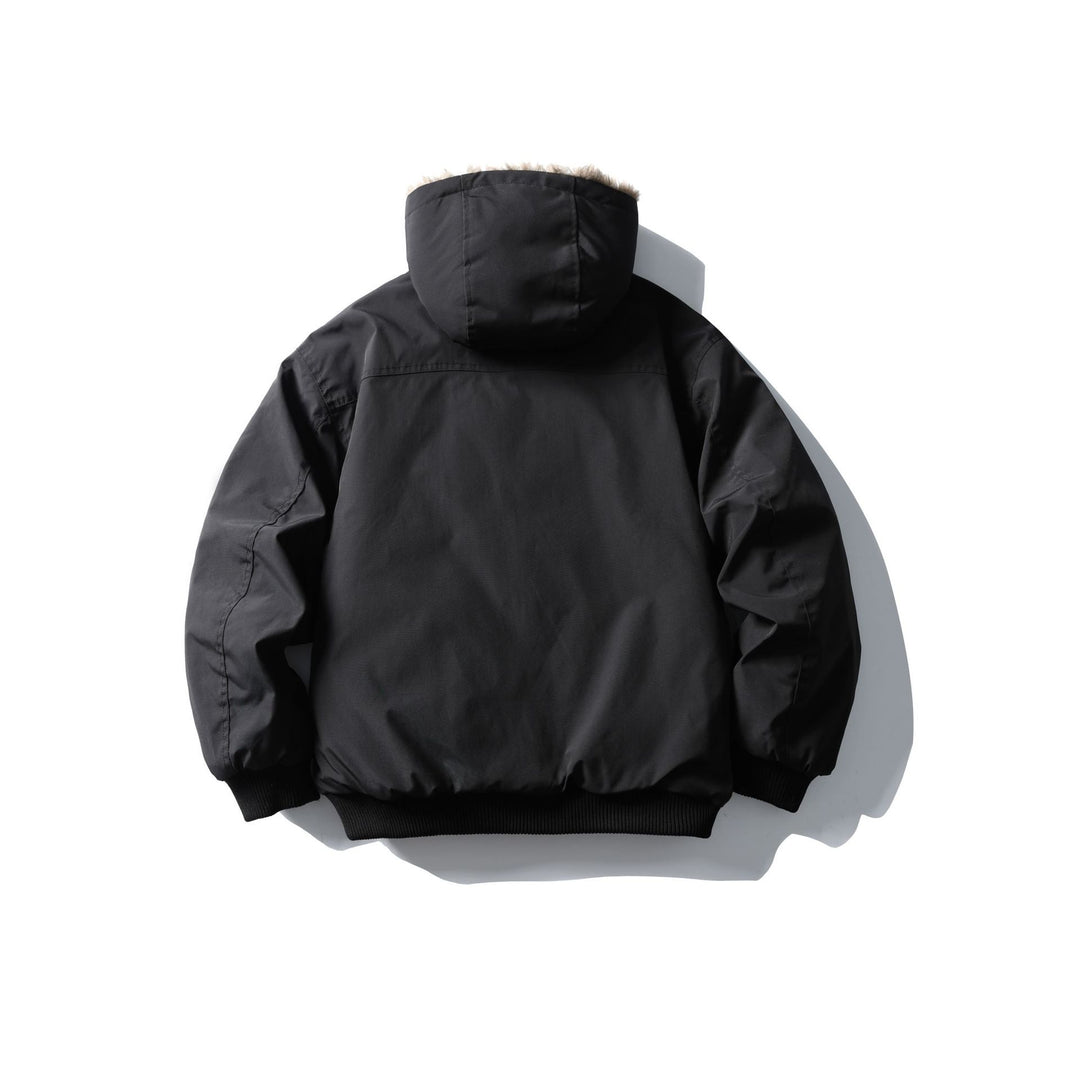 Unisex Boxy-wattierte Kurzjacke mit Kapuze und Kunstfellbesatz Shop Nory