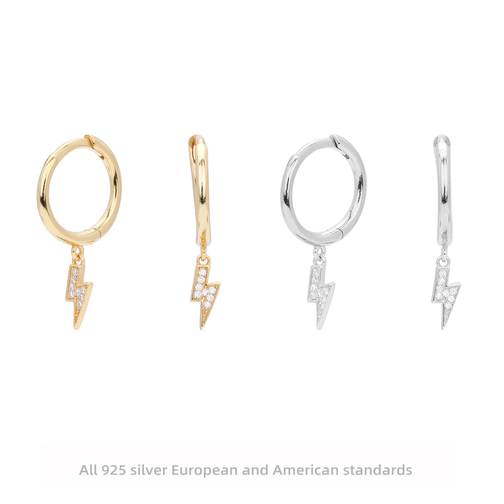 Damen Ohrhänger mit zeitgenössischem Blitzdesign aus 925 Sterling Silber Shop Nory