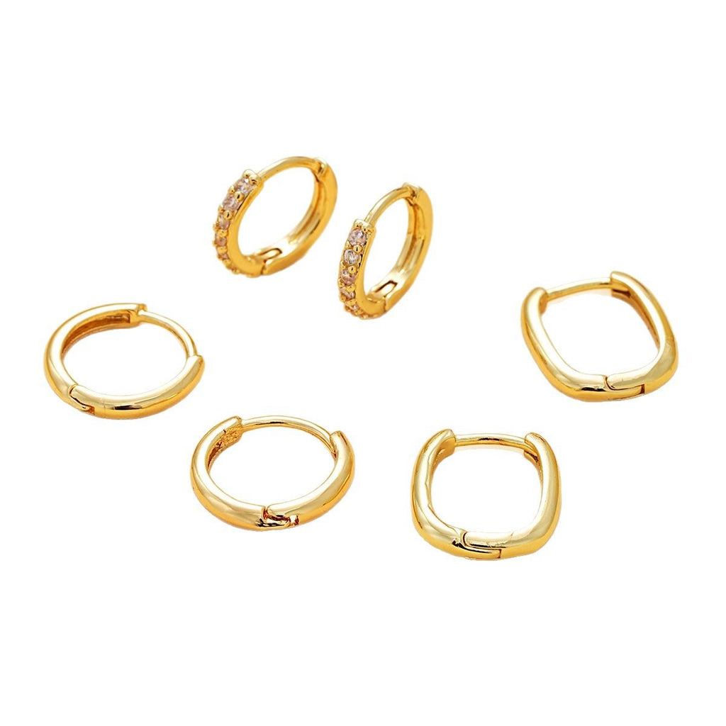 Damen Ohrstecker-Set mit stilvollem geschwungenen Design und funkelnden Akzenten Shop Nory