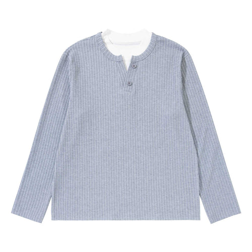 Unisex Feinstrukturierter Rippsweater mit Henley-Ausschnitt Shop Nory