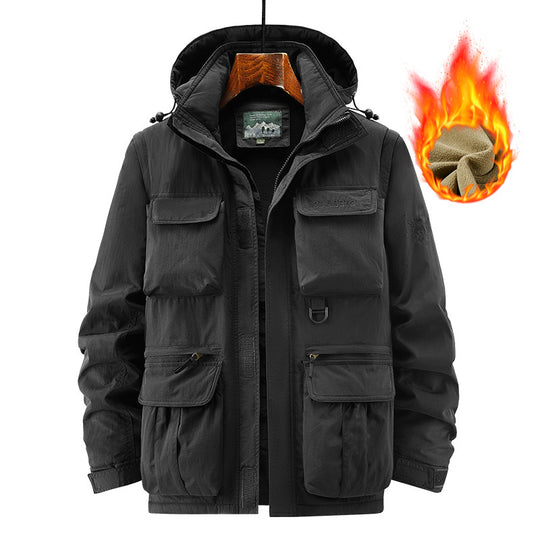 Herren Thermischer Kapuzen-Parka im Utility-Design mit Teddyfutter und Mehrfachtaschen Shop Nory