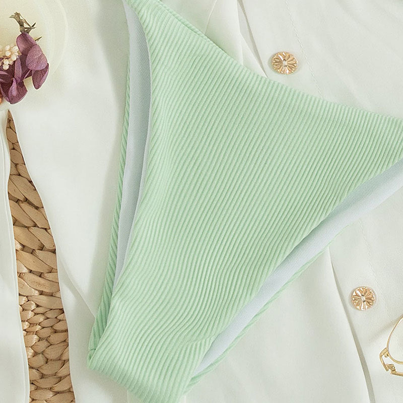 Damen Triangel-Bikini mit feinen Rüschendetails