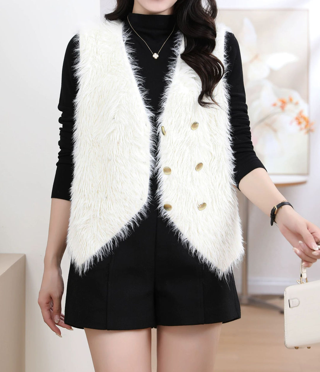 Damen Flauschige Strickweste Shop Nory