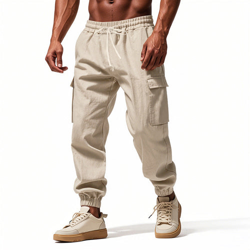 Herren Cargo-Trainingshose mit elastischem Bund und praktischen Seitentaschen
